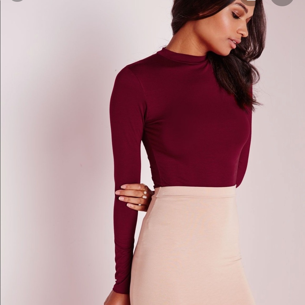 Missguided Burgundy Long Sleeve